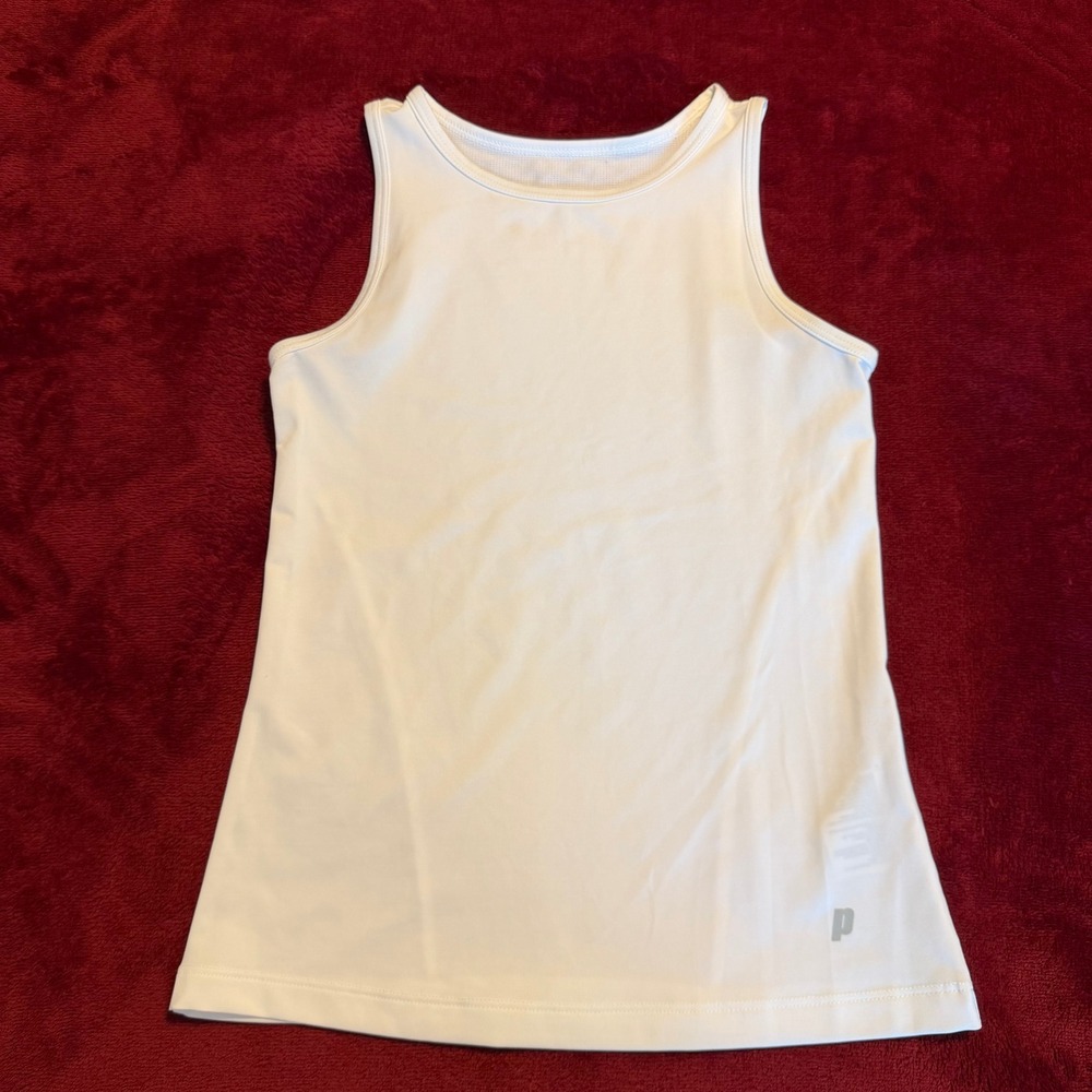 Prince Kids White Athletic Mesh Back Performance‎ Tank Top Shirt Small